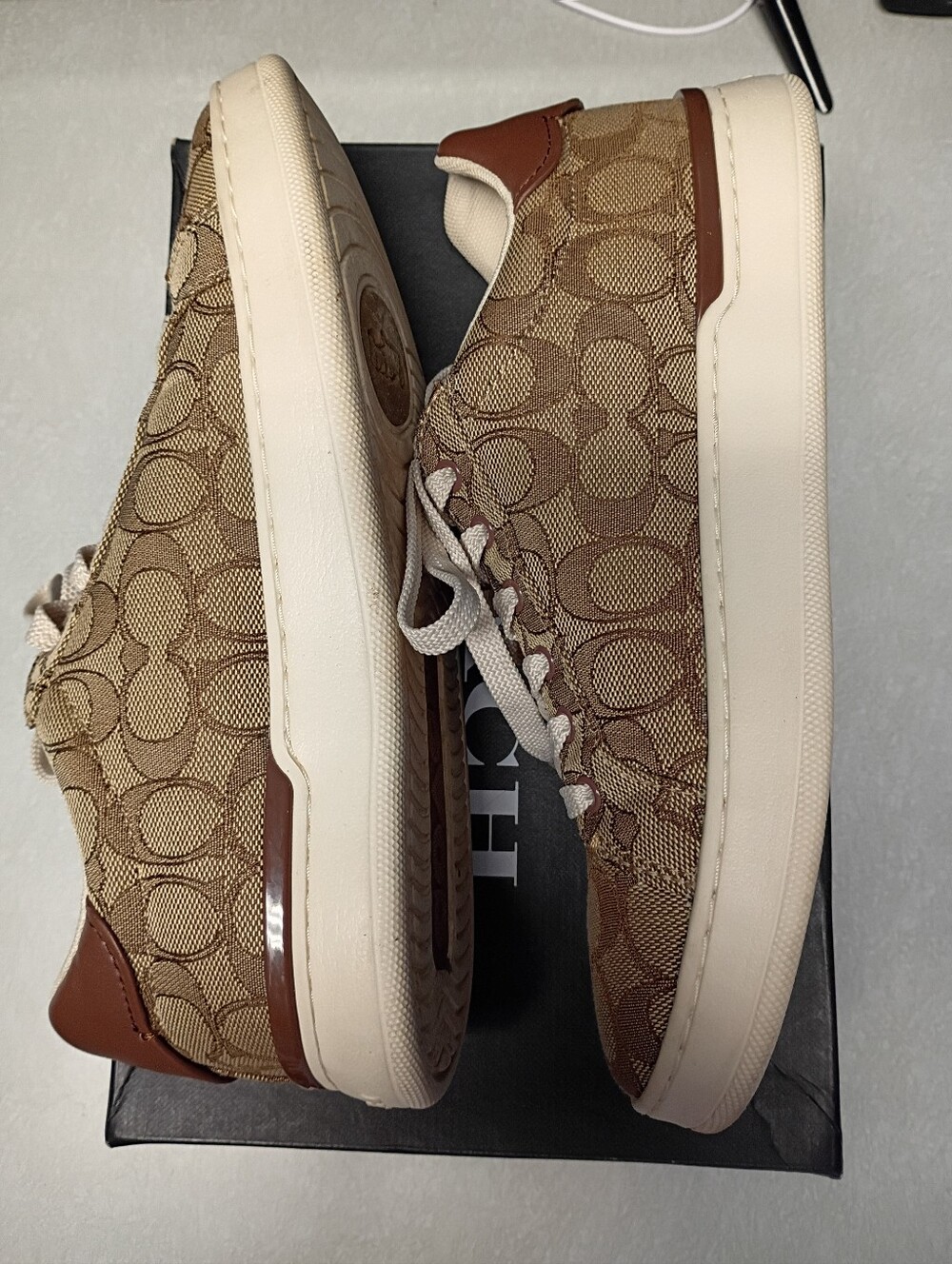 Coach Brown Signature Canvas Sneaker - Picture 4 of 9